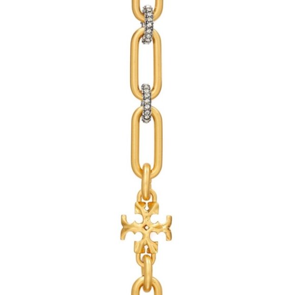 TORY BURCH ROXANNE CHAIN ​​PAVÉ SHORT NECKLACE & BRACELET SET - Picture 8 of 8